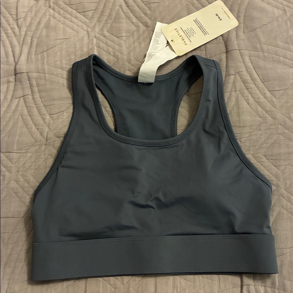 Fabletics Charcoal Racerback Sports Bra